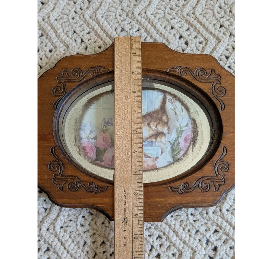 Vintage Ornate Wood Mirror 5x7 Picture Frame Unique